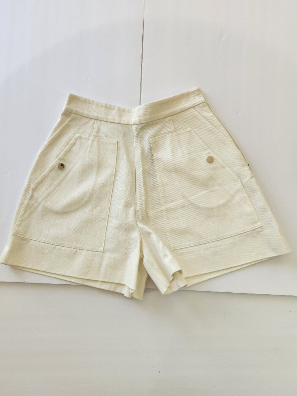 EDIT White High-waisted, wide- leg tailored utility shorts Size S